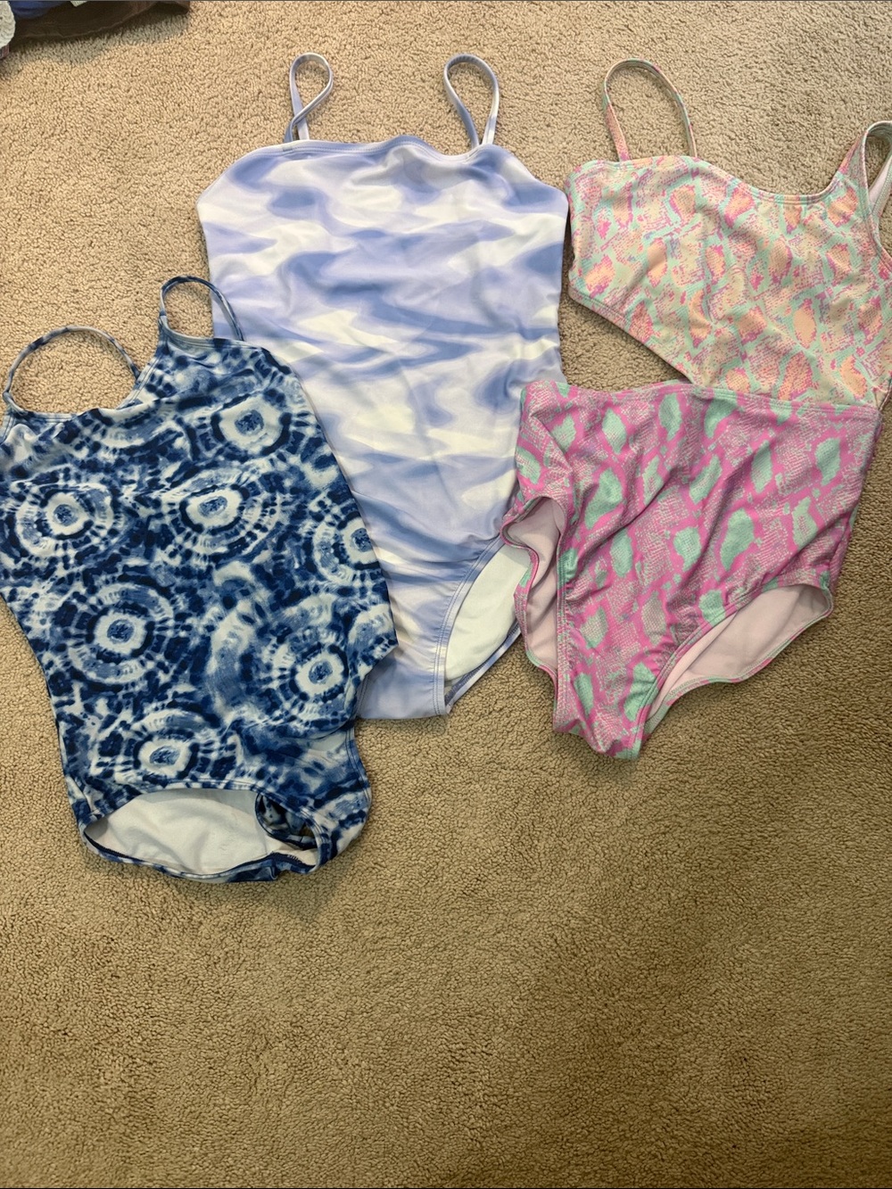 Cat & Jack and Old NaOne-Piece Swimsuit Set in Blue, Light Purple, Pink and Navy